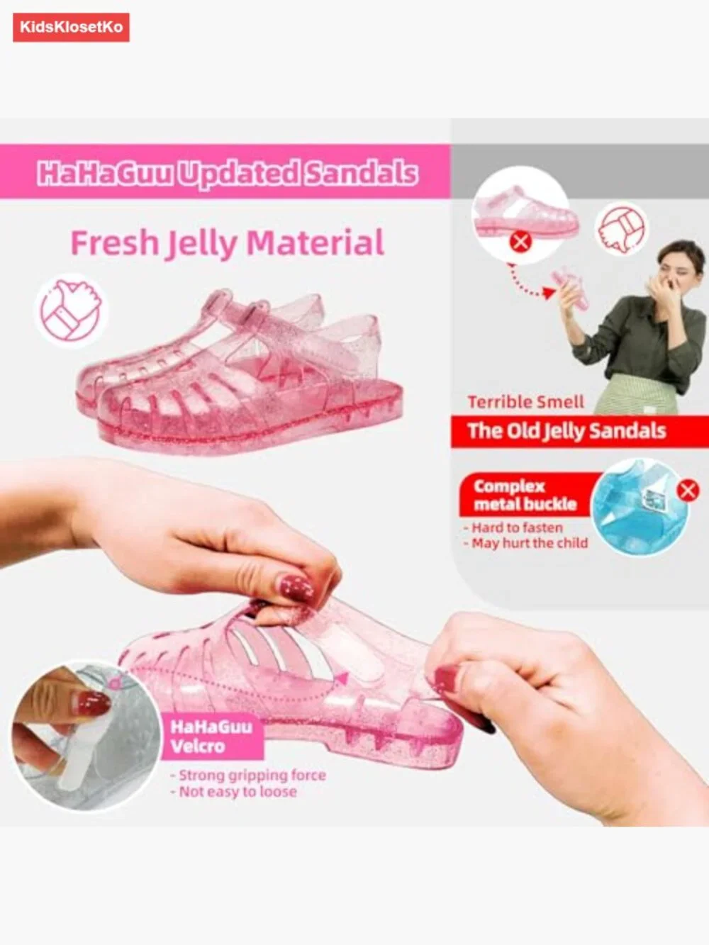 Girls Jelly Sandals Closed Toe Fisherman Gladiator Waterproof Breathable Summer